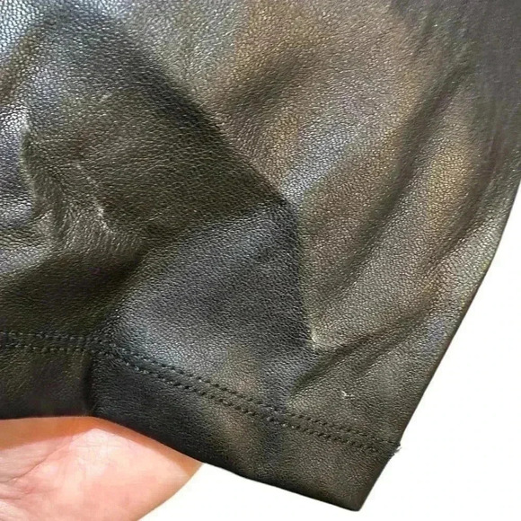 Ann Taylor FauxLeather Vegan Pants Womens Size 8 Black Ankle Skinny - Picture 3 of 6